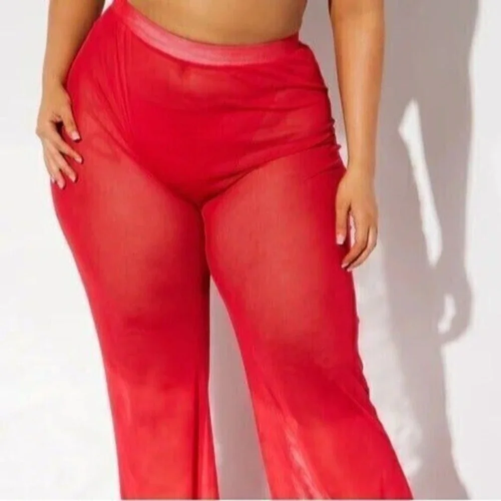 Spicy Hot High Waisted Mesh Swim Cover Up Pant Size M RefM017‎
